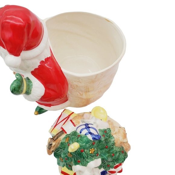Vtg Santa Clause Ceramic COOKIE JAR Epicure Essentials Carter Hawley Hale Stores - Picture 4 of 9